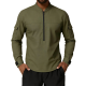 Men's Olive Green Cargo-Style Zip Shirt