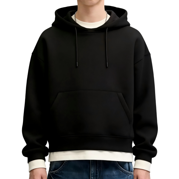 Black Pullover Hooded Sweatshirt