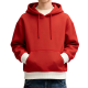 Red Hooded Sweatshirt with White Cuffs