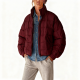 Burgundy Oversized Puffer Jacket